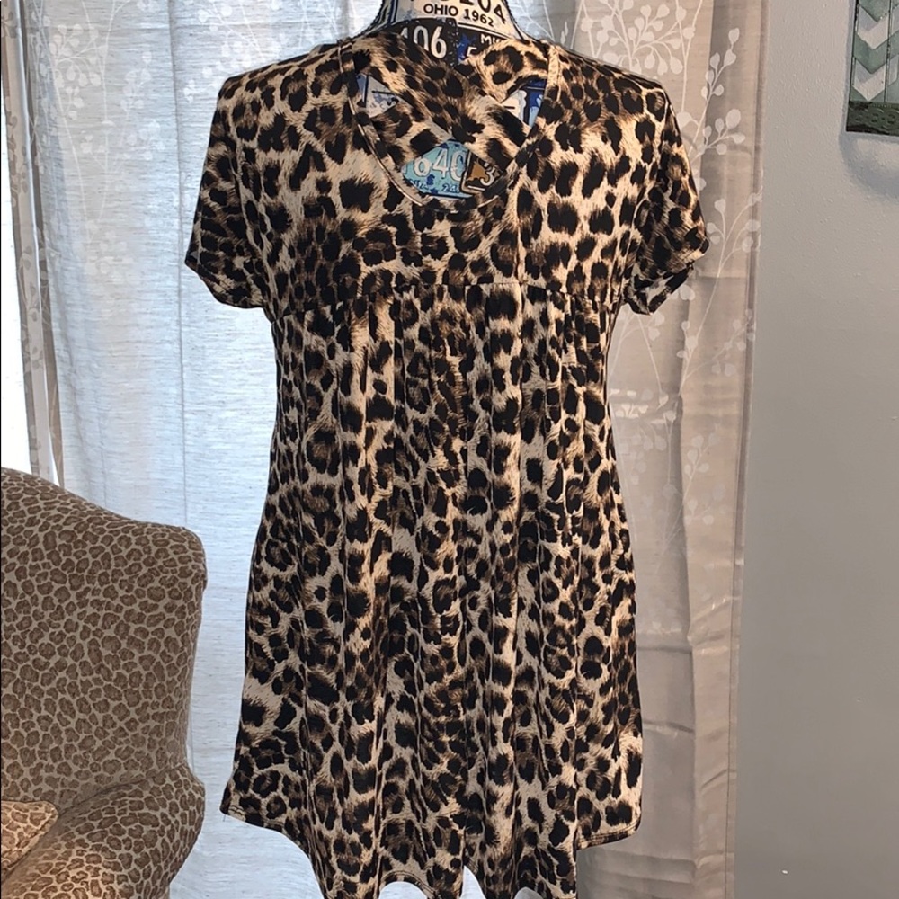 Leopard Baby Doll Tunic
